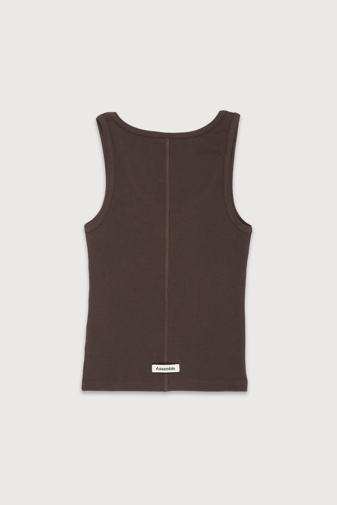 Assemble brown unisex tank top