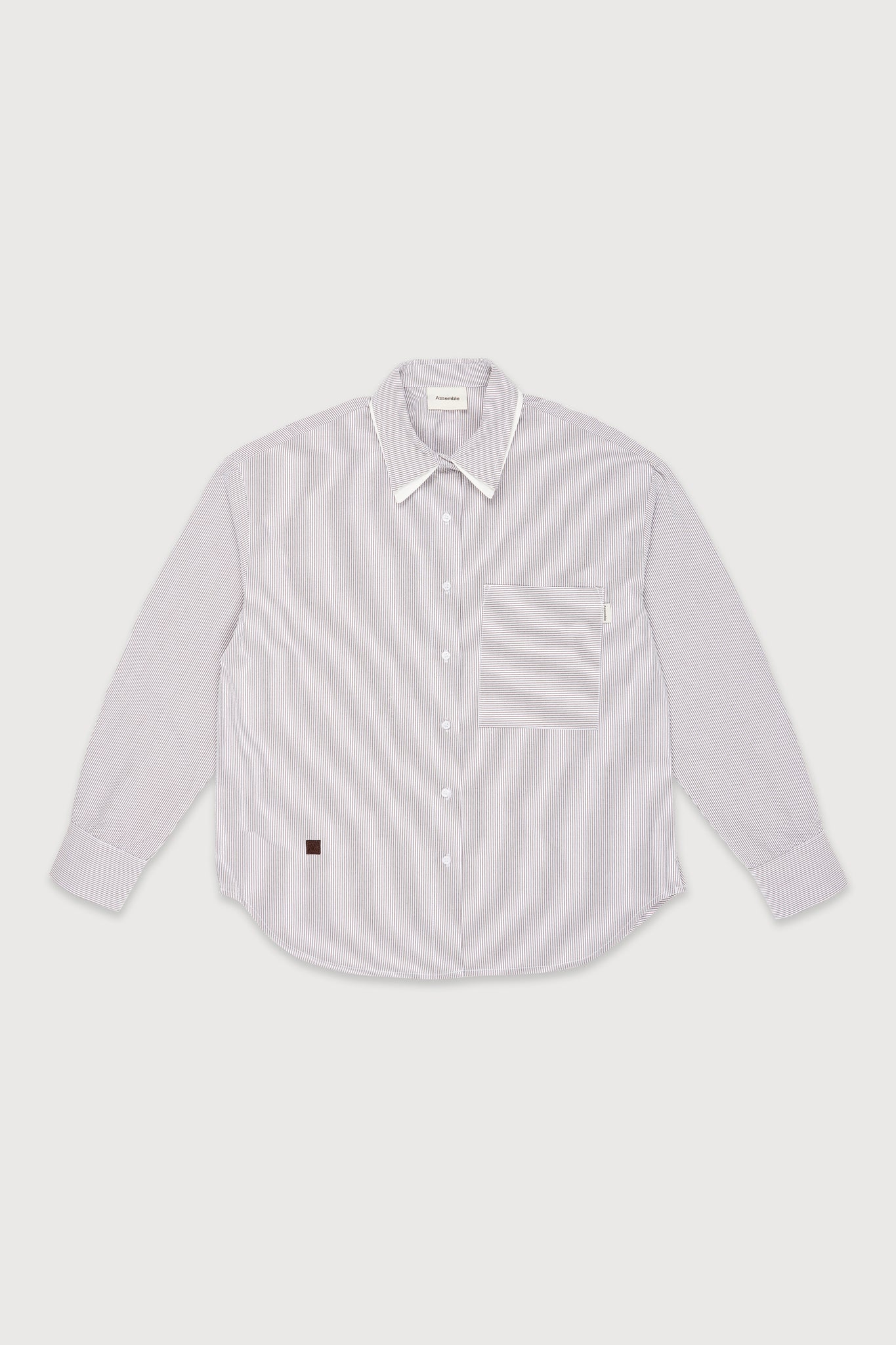 Assemble layered collar striped shirt