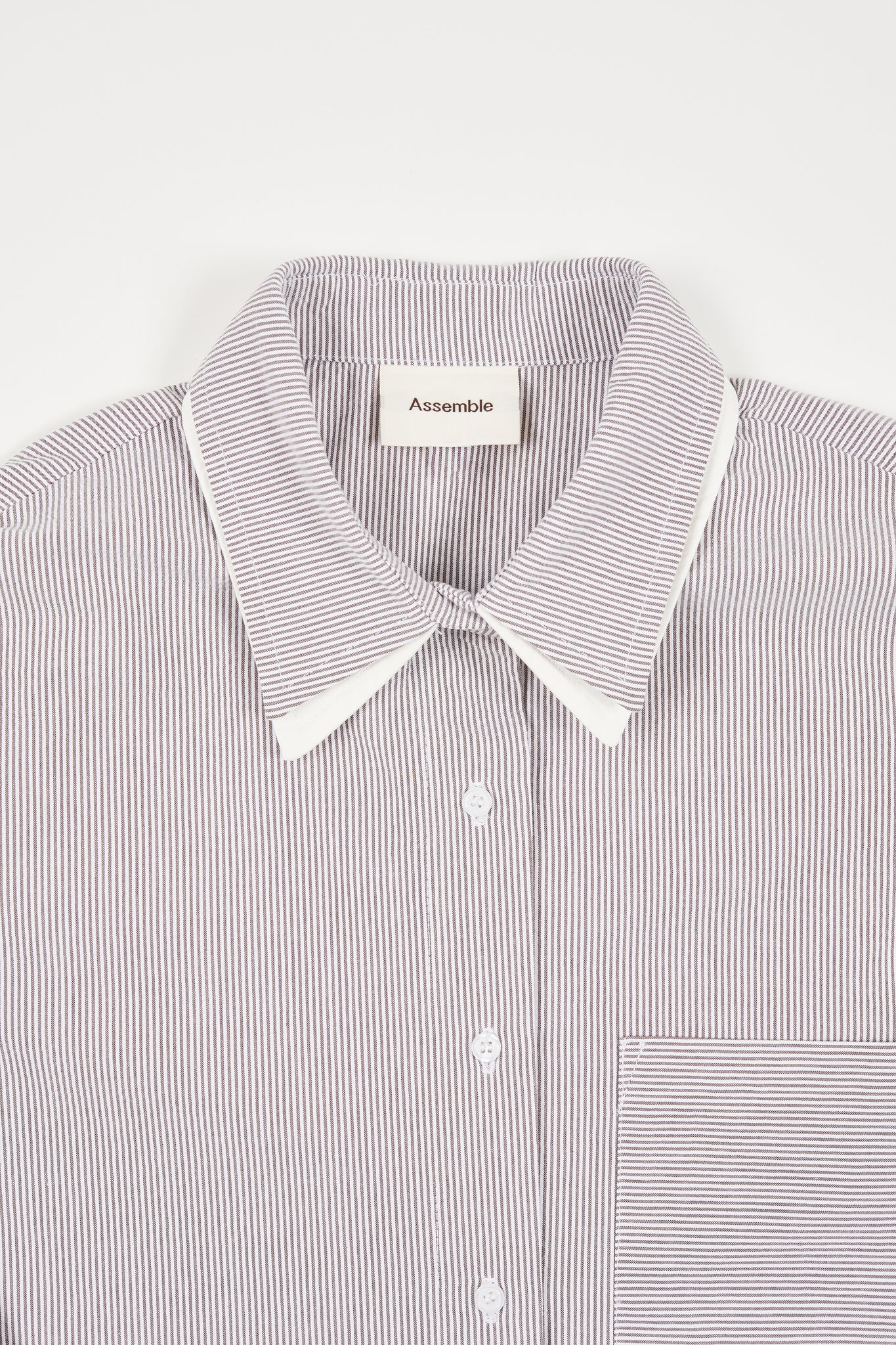 Assemble layered collar striped shirt